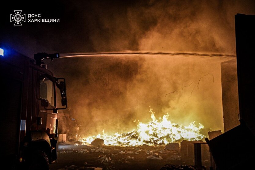 Пожары в Харькове после атак дронов