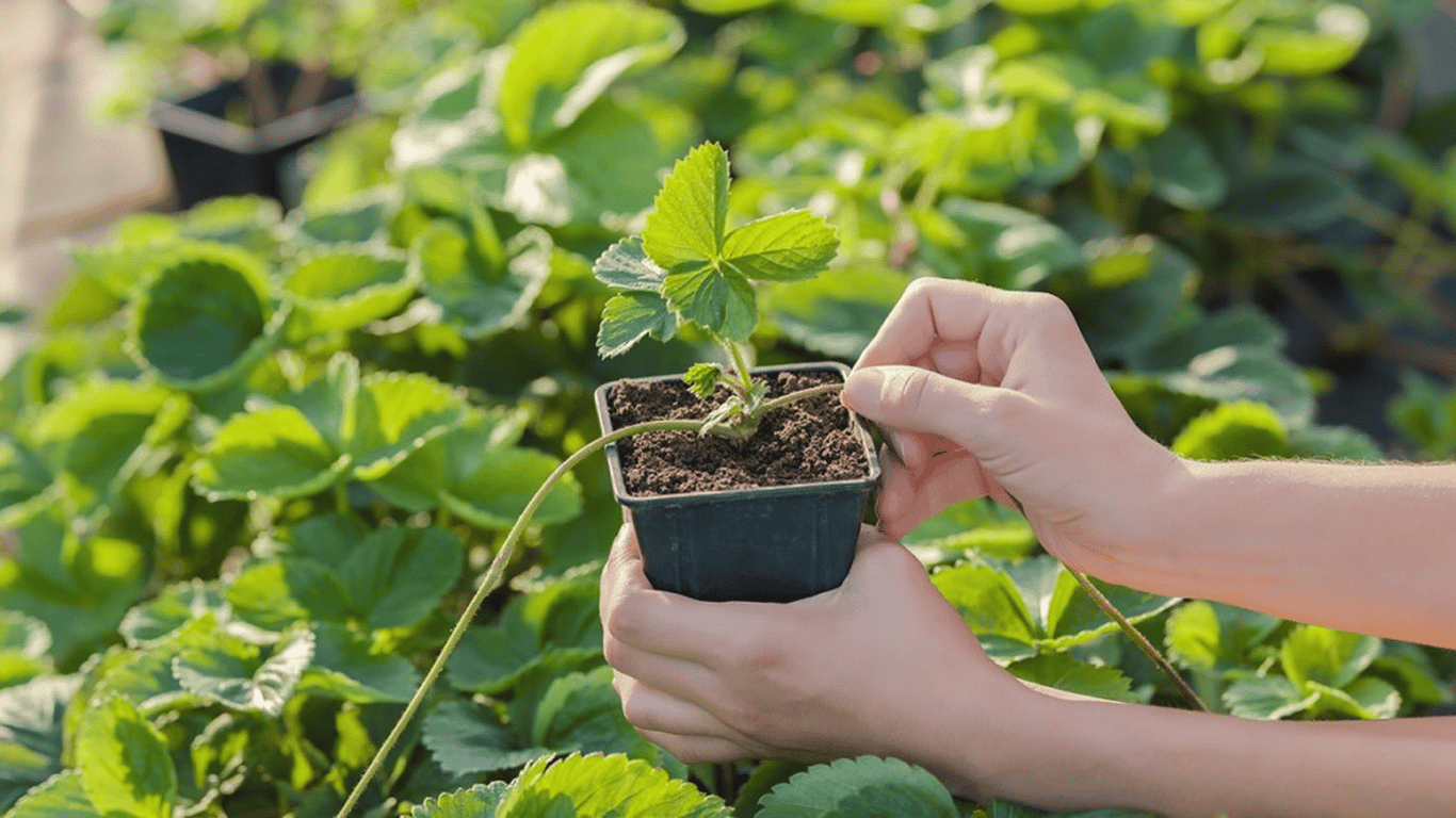 Vermehrung von Erdbeeren mit Ausläufern - wie man es im Juli 2025 macht